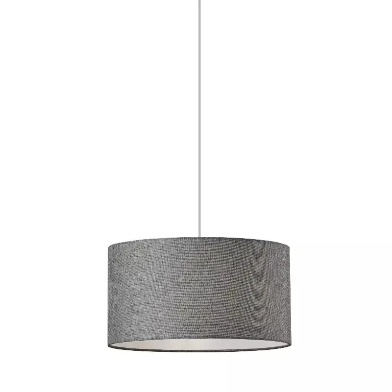 Adesso Harvest Drum Pendant Grey Textured Fabric Grey Textured Fabric (4001-03) - Customlampdesigns