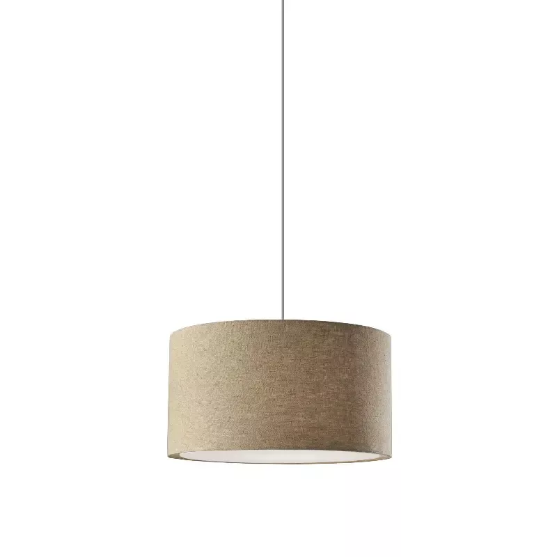 Adesso Harvest Large Drum Pendant Natural Textured Fabric Natural Textured Fabric (4003-12) - Customlampdesigns