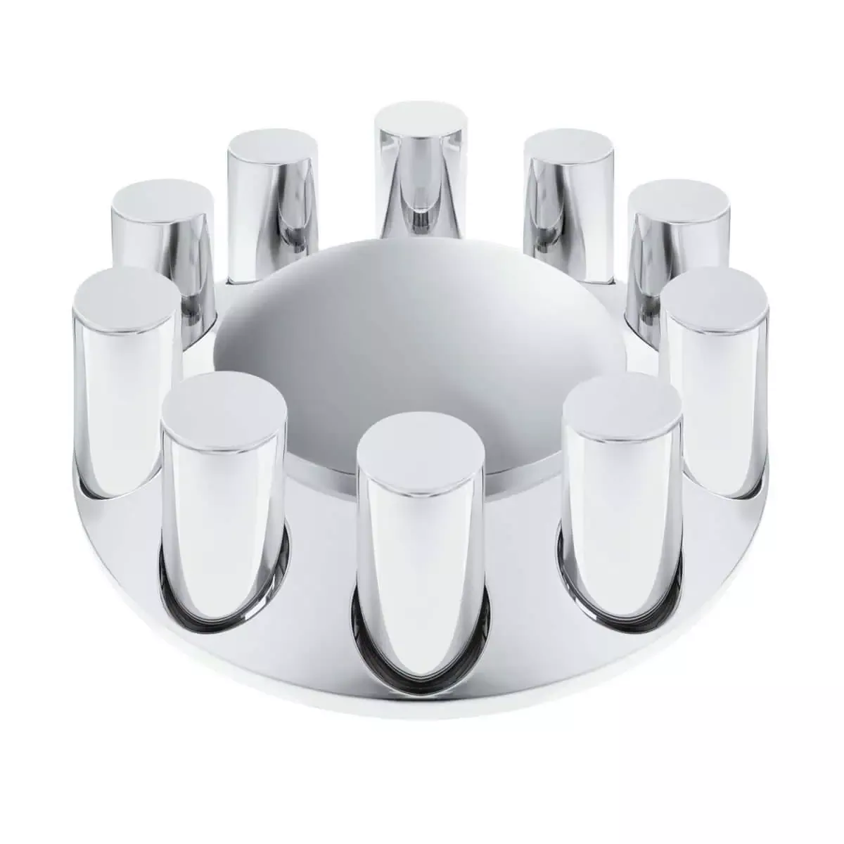 Chrome Plastic Dome Front Axle Cover With 33mm Standard Thread-On Tall Cylinder Nut Covers