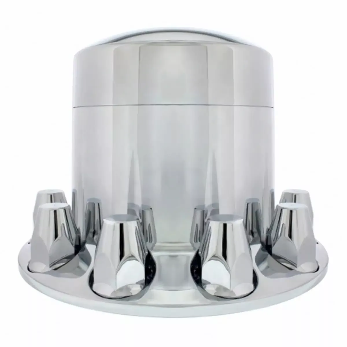 Chrome Plastic Extra Tall Dome Rear Axle Cover With 33mm Thread-On Nut Covers