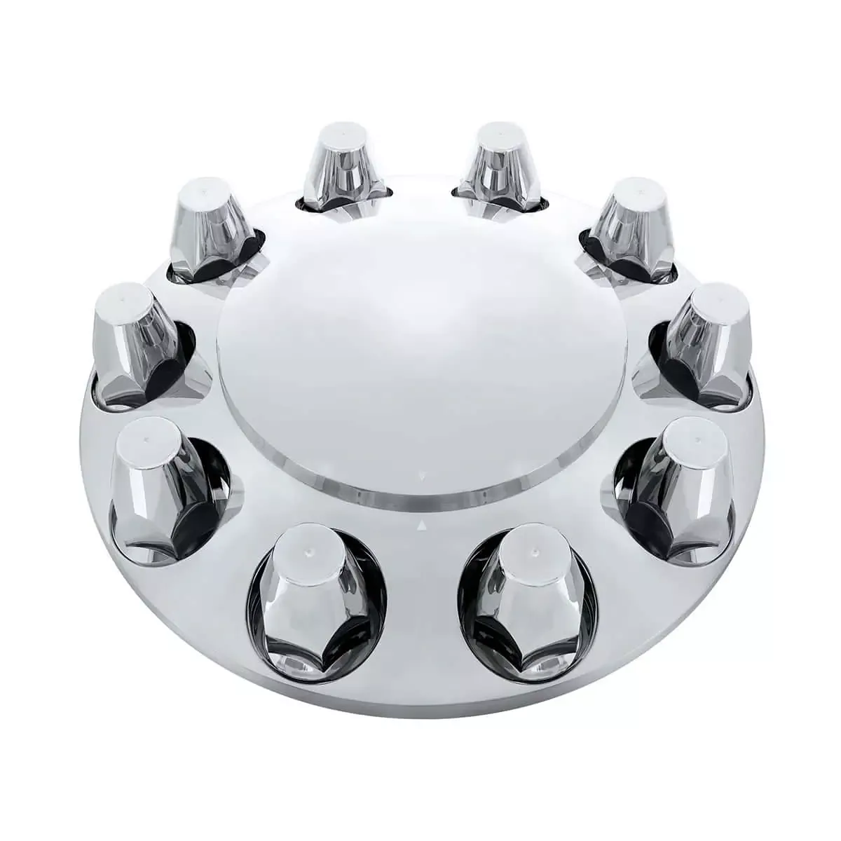 Dome Front Axle Cover With 33mm Standard Style Push-On Nut Covers – Chrome
