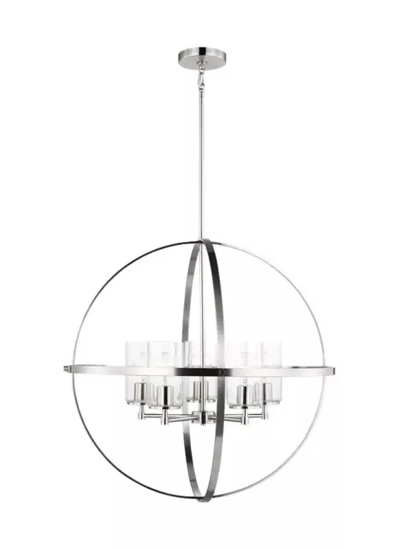 Generation Lighting Alturas Five Light Chandelier Brushed Nickel Clear Silver Cord (3124675-962) - Customlampdesigns