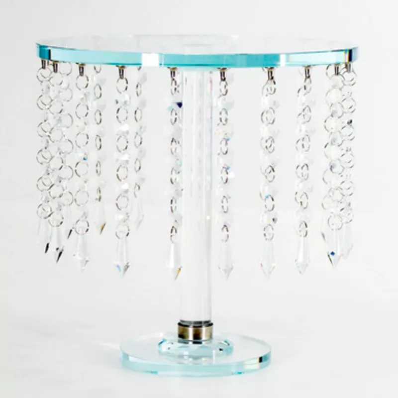 Jiallo Optical Glass Chandelier Crystal Cake Stand With Clear Finish JA-90002