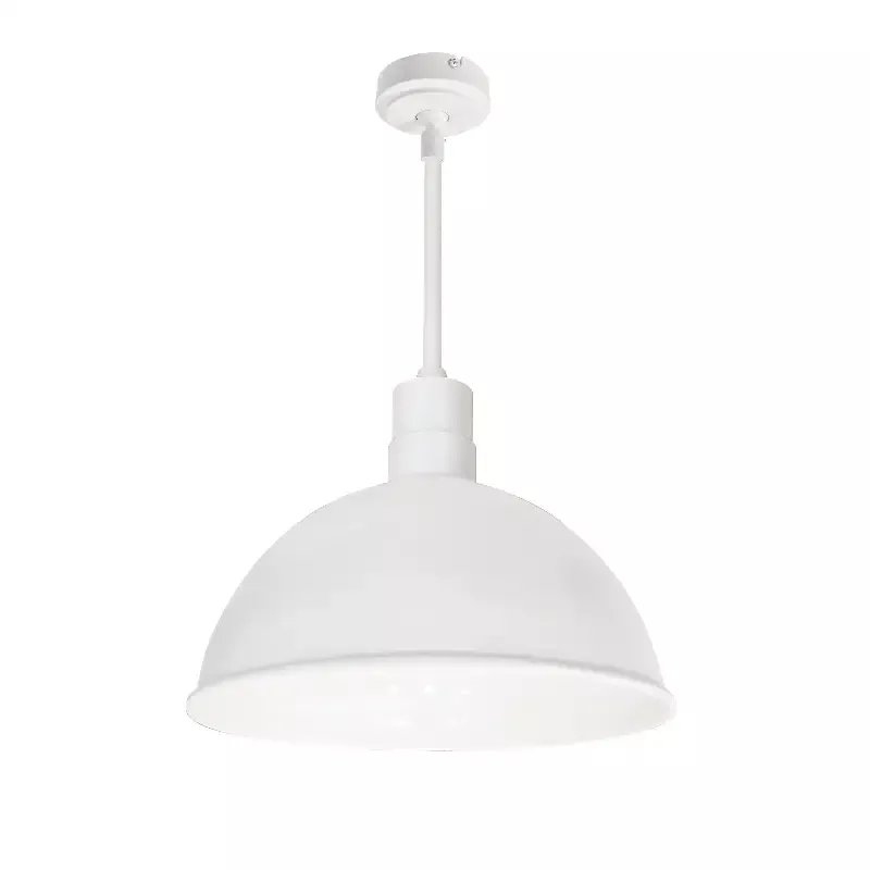 Nora 16 Inch RLM 12 Inch Stem Mounted LED Shade 3800Lm 3500K White 120V 0-10V/Triac/ELV And 277V 0-10V Dimming (NRLM-16ST3835WWLE4/12) - Customlampdesigns