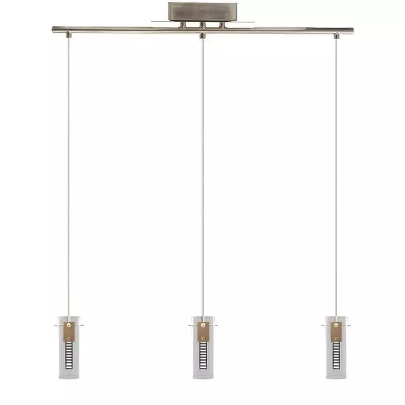 Westgate Manufacturing Triple Hologram Pendant Linear Integrated LED Frosted Square Glass Shades 18W 900Lm 5 CCT 2700K/3000K/3500K/4000K/5000K Brushed Nickel (LCFH-3LS-MCT5) - Customlampdesigns