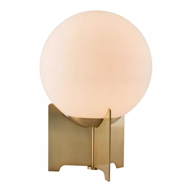 Zuo Modern Pearl Steel Table Lamp With White And Brass Finish 56049