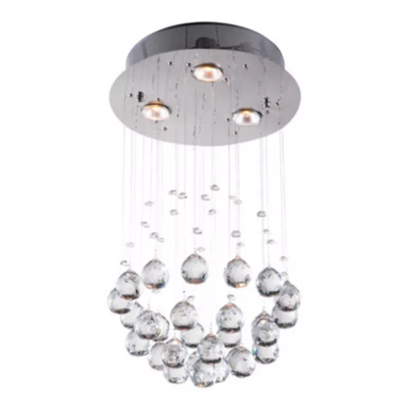 Zuo Modern Pollow Steel And Glass Ceiling Lamp With Chrome Finish 56028