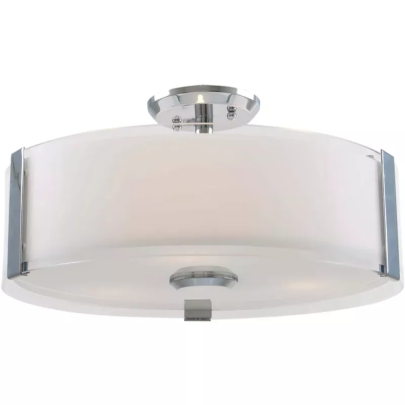 Zurich 3 Light 16 inch Chrome Semi-flush Mount Ceiling Light