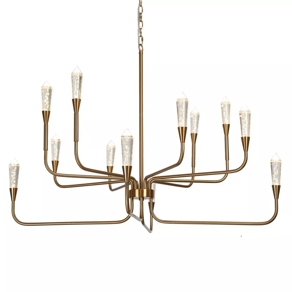 Zythera 12-Light LED Brass Chandelier
